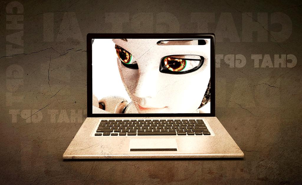 Illustration of AI-powered subtitle generation interface on laptop